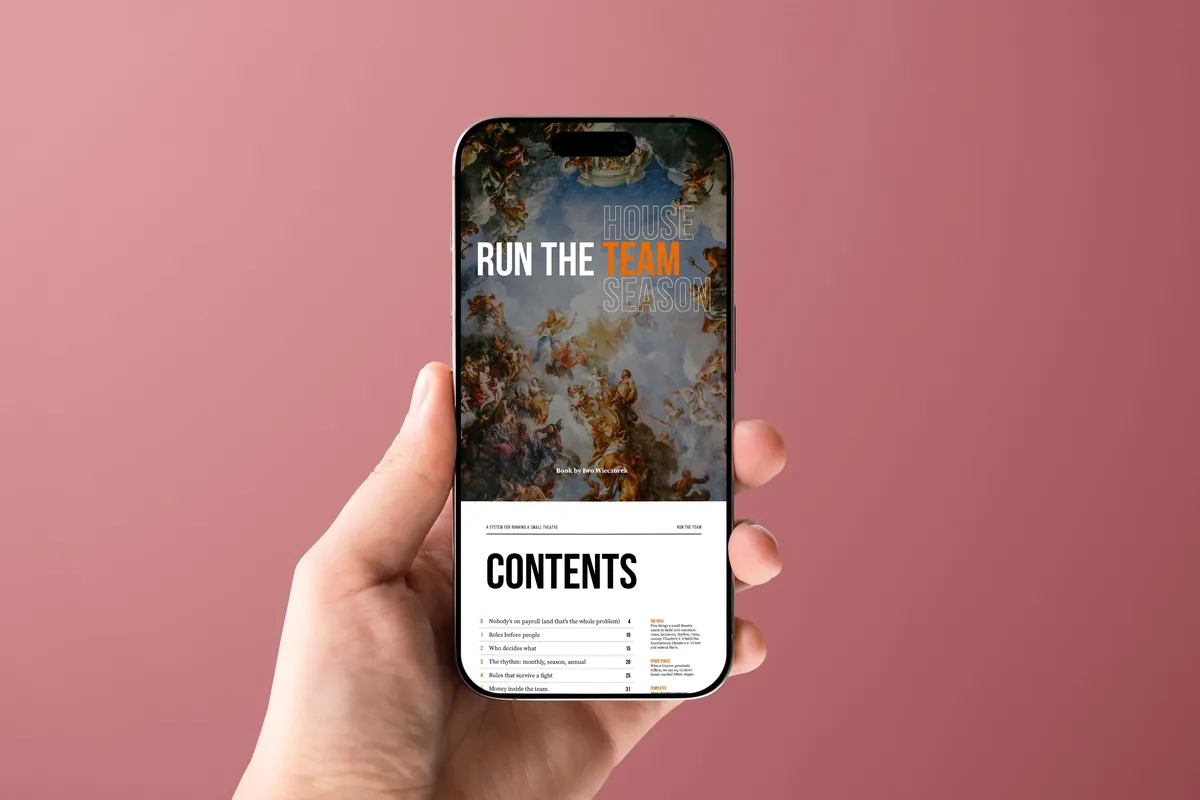 Run the Team on a phone, contents page